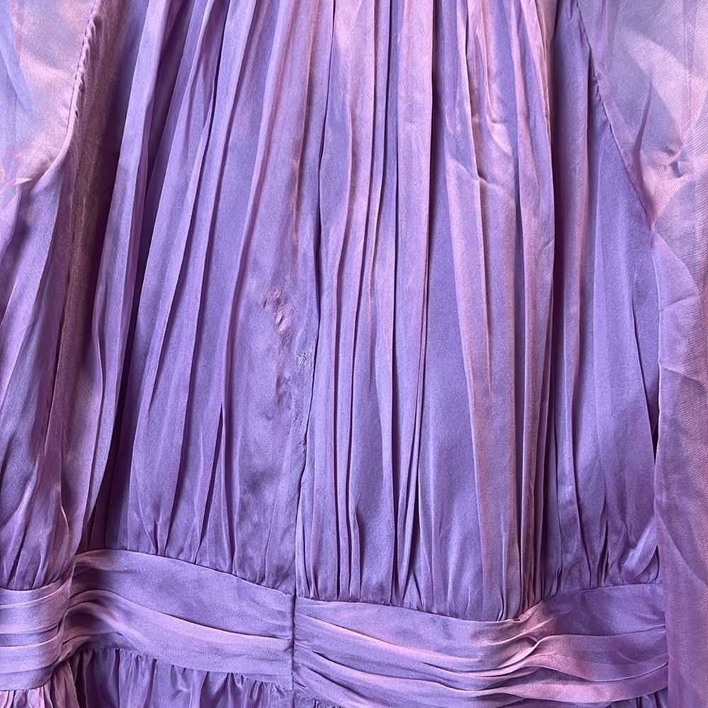Mac Duggal 68225 Light Purple Chiffon Ruched Illusion Raglan Sleeve Ruffle Gown - Picture 10 of 14